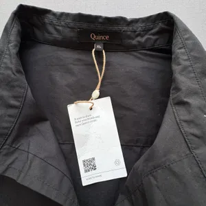 NWT Quince Poplin Long Sleeve Shirt Women's XL Black 100% Organic Cotton LS thumbnail 5