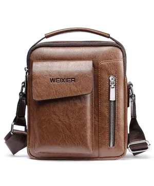 Men's Retro Leather Shoulder Bag Messenger Satchel Casual Crossbody Tote thumbnail 2