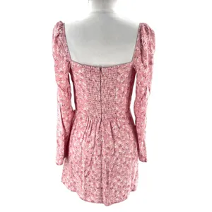 Reformation Rosalie long sleeve‎ mini dress baby’s breath pink white floral sz 6 thumbnail 4