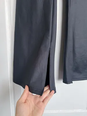 Offline by Aerie • The Hugger Coated Crop Slit Flare Legging 7/8 ankle black thumbnail 11