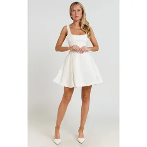 SHOWPO Stephane White Corset Scoop Neck Fit and Flare Dress Size US 4 NWT NEW thumbnail 3