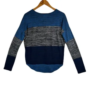 Rag & Bone Blue Gray Colorblock Knit‎ Sweater XS Long Sleeve Hudson Tee thumbnail 2