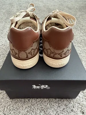 Coach Women’s Monogram Low-Top Sneakers in Khaki and Cream thumbnail 3