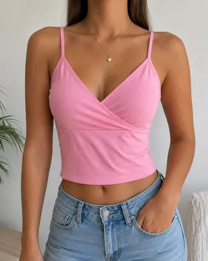 Hollister Must Have Collection L Pink Wrap Front Cami Tank Top Y2K thumbnail 1