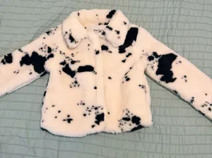 Juicy Couture White & Black Spotted Faux Fur Jacket Size M - NWOT thumbnail 11