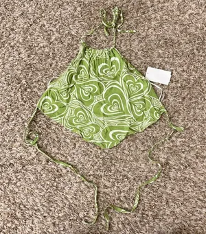 Lisa Says Gah Green Backless Halter - Small thumbnail 1