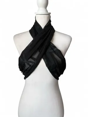 Black Beaded Shawl Scarf thumbnail 5