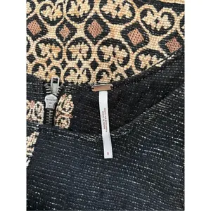 Free People Black Gold Tapestry Sleeveless Mini Dress Pockets Size 8 thumbnail 2