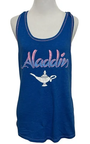 5/$30 🎈 Disney Aladdin large blue racerback tank top thumbnail 1
