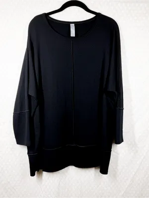 Spanx Black Round Neck Long Sleeve Tunic Top thumbnail 2
