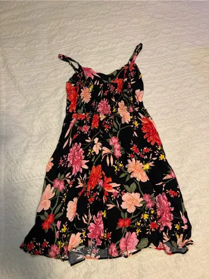 Old Navy Camp Tank Top Floral Printed Dress Red/ Pink XS thumbnail 4