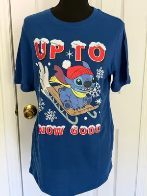 Disney "Up to Snow Good" Stitch Holiday T-Shirt Size Boys 2XL (18) thumbnail 1