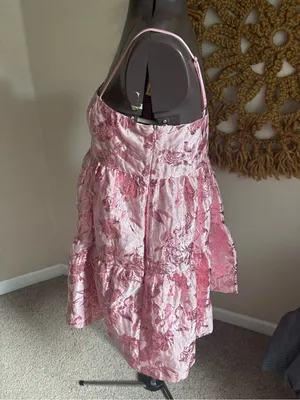 Anthropologie NWT Endless Rose Pink Floral Jacquard Strappy Party Dress Size M thumbnail 5
