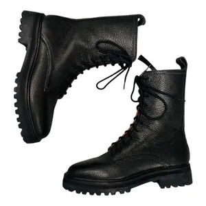 Reformation Katya Combat Boots black leather size 5 thumbnail 1