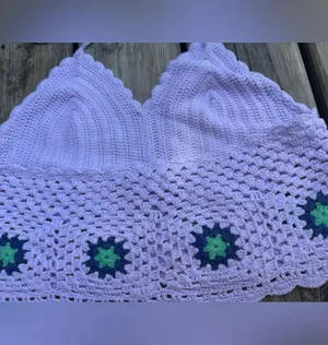 Aerie Crochet Crop Top lavender thumbnail 5