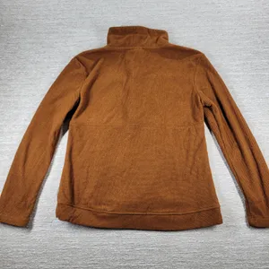 Avalanche Fleece Womens Small Rust Brown Quarter Zip Textured Pullover Top thumbnail 13