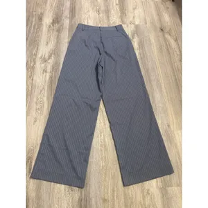 Noli Zurich Trouser Blue Gray Pinstripe Wide Leg Dress Pants Size 8 Women's New thumbnail 3