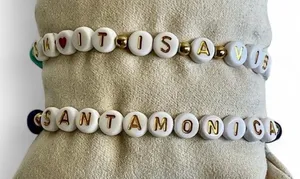 Santa Monica Beaded Bracelet Set White thumbnail 1