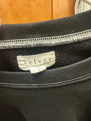 Velvet by Graham & Spencer Black crew neck sweatshirt thumbnail 3