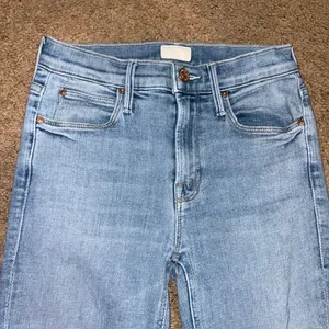 Mother High Waisted Runaway Step Fray Kick Flare Jean Kiss and Make Up Blue 24 thumbnail 3