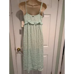 Billabong‎ Mint Green Floral Maxi Dress Boho Cottagecore Beach Sundress Medium thumbnail 7