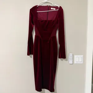 House of CB Solaine Velvet Corset Lace Midi Dress Size Small thumbnail 2