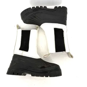 Axel Arigato Rain Boots Womens 7.5 White Leather Black Chelsea Duck Boots thumbnail 4