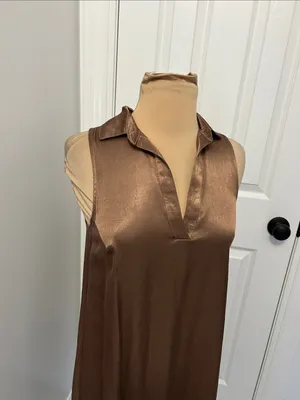 Nation Ltd Brown Satin Sleeveless Dress thumbnail 5