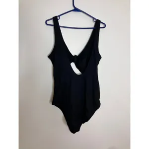 Aerie One Piece Swimsuit Women XXL Black Excellent Ribbed Cutout Knot Detail thumbnail 5