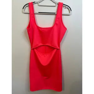 LA Gypsy Pink Cutout Bodycon Mini Dress - Womens L - EUC Made in USA KD004 thumbnail 2