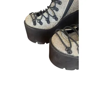 Demonia Cult crystal lace up buckle platforms rave goth boots thumbnail 2