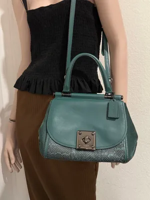 COACH 12086 Green Drifter Snakeskin Top Handle Crossbody Shoulder Bag thumbnail 5