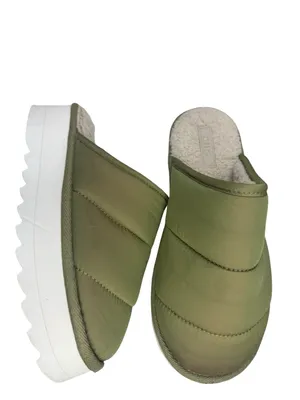 Maeve Anthropologie Puffy Platform Slippers 6/7 Sz S Green thumbnail 2