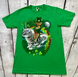 St. Patrick’s Day Leprechaun Cat T-shirt thumbnail 6