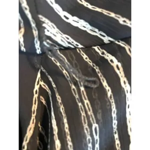 DKNY Women's Chain Print Wrap Front Dress Black White Size 16 thumbnail 8