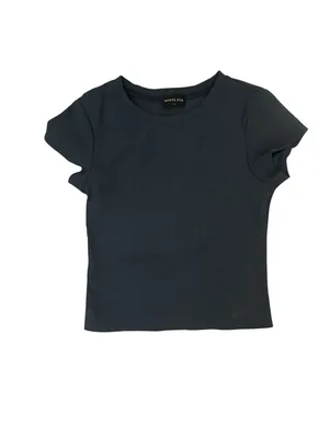 White Fox Take Me There Ribbed Baby Tee Navy thumbnail 3