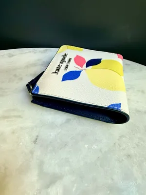 Kate Spade Cameron Lemon Zest L- Zip Small Bifold Wallet NWOT thumbnail 4
