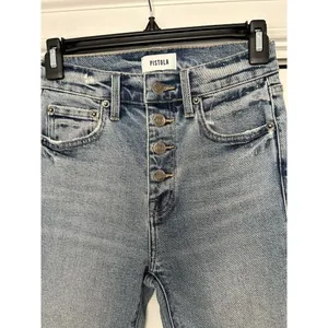 Pistola High Rise Straight Ankle Leg Vintage Denim Exposed Button Fly Size 26 thumbnail 2