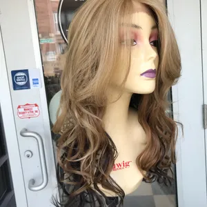 Lacefront middle Part Blonde Brown ombré New Wig thumbnail 5