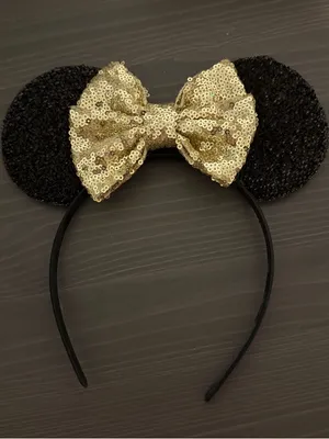 Mouse Black and Gold Ears Headband with Sequins thumbnail 1