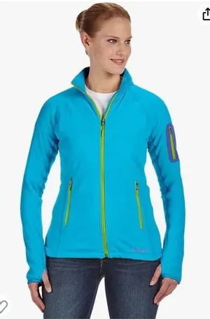 Marmot Blue Full Zip Jacket Windbreaker Fleece Lined Womens Small thumbnail 1