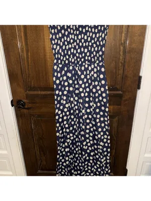 JCrew smacked white and blue polka dot maxi dress in size M #polkadot #maxi thumbnail 2