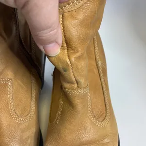 Montana artisan crafted tan leather ankle‎ boots western cowboy womens size 10 thumbnail 5