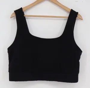 LOFT Crop Top Womens XL Outlet Square Neck Black Stretch Sleeveless Excellent thumbnail 1