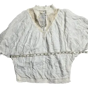 Anthropologie Feather‎ Bone Ivory Embroidered Edda Dolman Sleeve Blouse Size: XS thumbnail 4