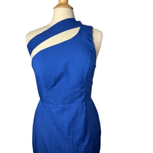 RYANTH One Shoulder Gown Womens Royal Blue 8 NWT Formal Lace Up‎ Back Side Slit thumbnail 3