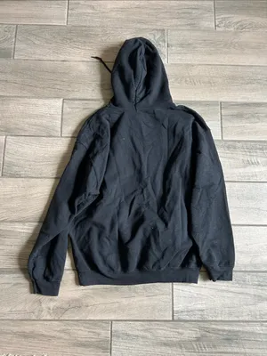 Gildan Black Hoodie with White Rodeo Skull Graphic thumbnail 4
