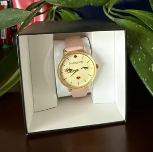 Kate Spade KSW9025 Women's Metro Winking Face Pink Leather Strap Watch thumbnail 1