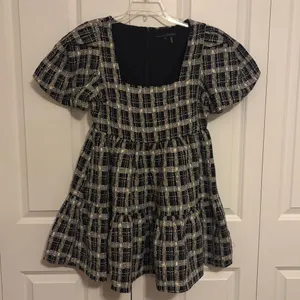 English Factory Tweed Babydoll Mini Dress Women's Size Medium Career Academia thumbnail 2