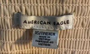 American Eagle NWT XS Cream Velvety Soft Baby Doll Spaghetti Strap Top thumbnail 5